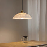 Delin Dome Pendant Light Alabaster &Brass