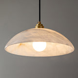 Delin Dome Pendant Light Alabaster &Brass