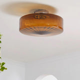 June  Amber Glass  Ceiling Light