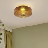 June  Amber Glass  Ceiling Light