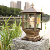 Etilo Modern Metal Glass Lantern LED Outdoor Light Post