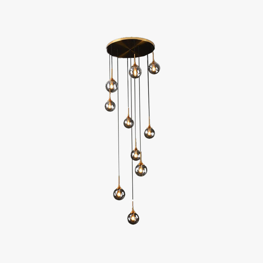 Valentina Modern Spiral Ball Glass Staircase Chandelier