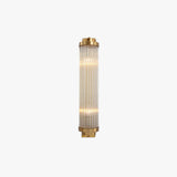 Ray Modern Cylindrical Metal/Crystal Wall Lamp, Gold