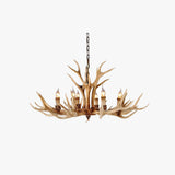 Silva Retro Deer Antlers Candle light Horn Resin Chandelier