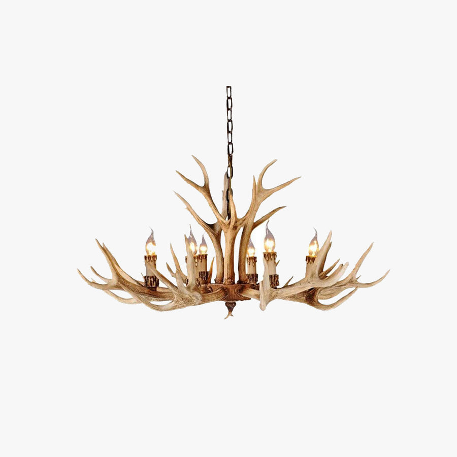 Silva Retro Deer Antlers Candle light Horn Resin Chandelier