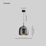 June Minimalist Pendant Light Glass Smoke Gray