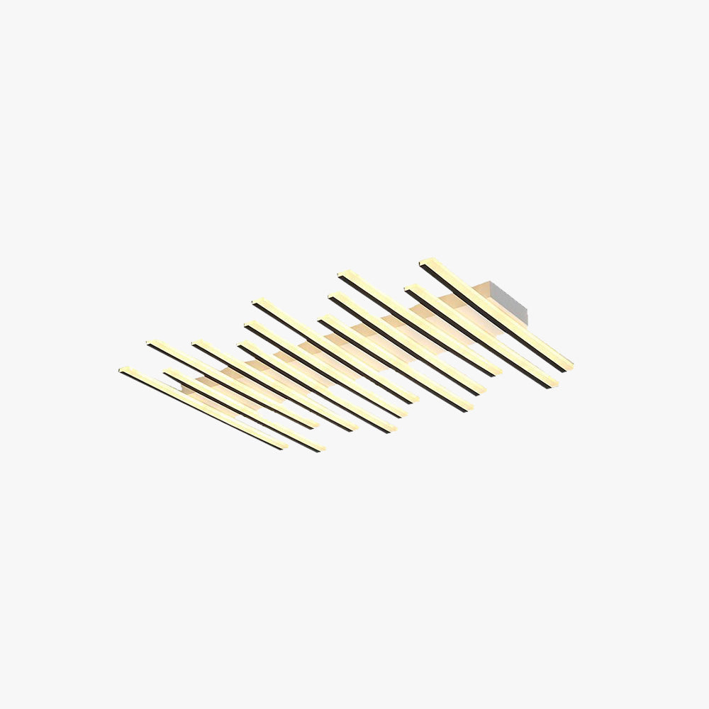 Arisha Flush Mount Ceiling Light Linear Modern,Wave  Black, Living Room