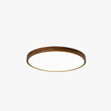 Muto Modern Geometric Walnut LED Flush Mount Ceiling Light