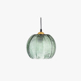 Aira Green Nordic Artistic Ribbed Glass Pendant Light