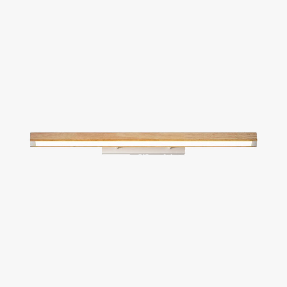 Muto Minimalist Linear Wood Vanity Wall Lamp, Bathroom