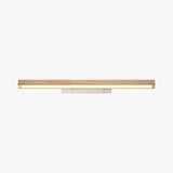 Muto Minimalist Linear Wood Vanity Wall Lamp, Bathroom