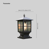 Etilo Modern Metal Glass Lantern LED Outdoor Light Post