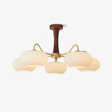 Candy Brass Wooden Glass Persimmon Chandelier