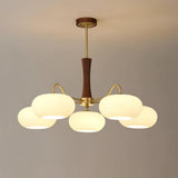 Candy Brass Wooden Glass Persimmon Chandelier