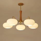 Candy Brass Wooden Glass Persimmon Chandelier