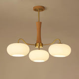 Candy Brass Wooden Glass Persimmon Chandelier