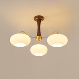 Candy Brass Wooden Glass Persimmon Chandelier