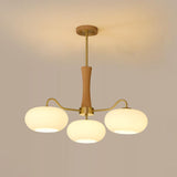 Candy Brass Wooden Glass Persimmon Chandelier