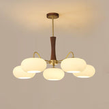 Candy Brass Wooden Glass Persimmon Chandelier