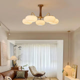 Candy Brass Wooden Glass Persimmon Chandelier