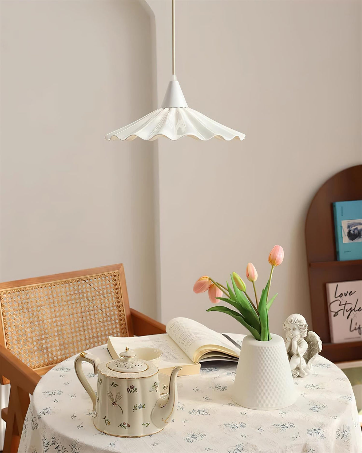 Rivora White Ceramic Pendant Light