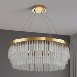Kristy Modern Spiral Crystal Ring /Rectangle Chandelier, Gold