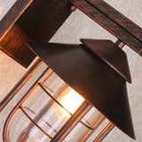 Ray Vintage Lantern Shaped Metal Outdoor Wall Lamp, Black