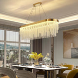 Kristy Modern Spiral Crystal Ring /Rectangle Chandelier, Gold