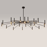 Arisha Modern Blown Linear Metal Multi-heads Chandelier