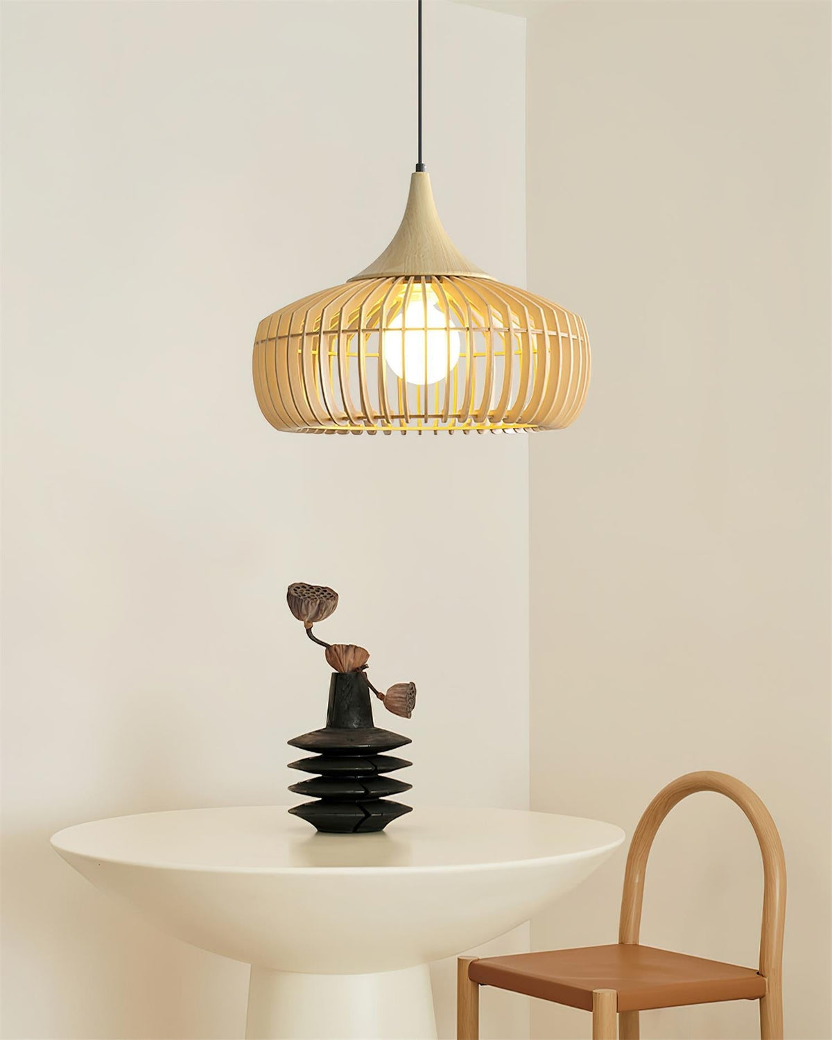 Zivora Natural Bamboo Rattan Pendant Light