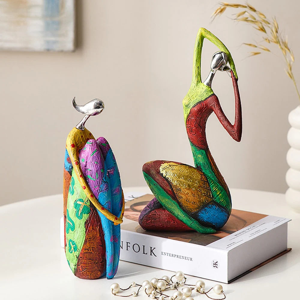 Abstract Yoga Woman Graffiti Sculpture