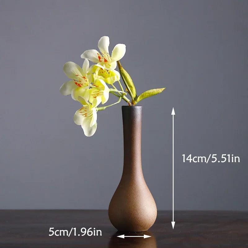 Earth-Tone Ceramic Bud Vase