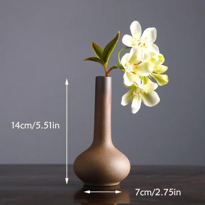 Earth-Tone Ceramic Bud Vase