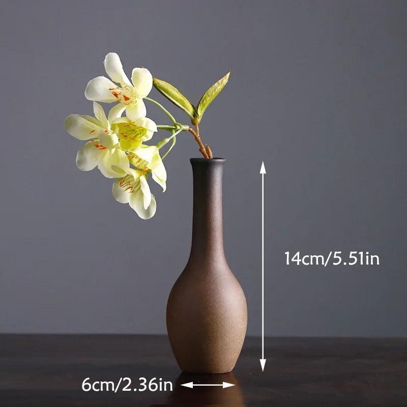 Earth-Tone Ceramic Bud Vase