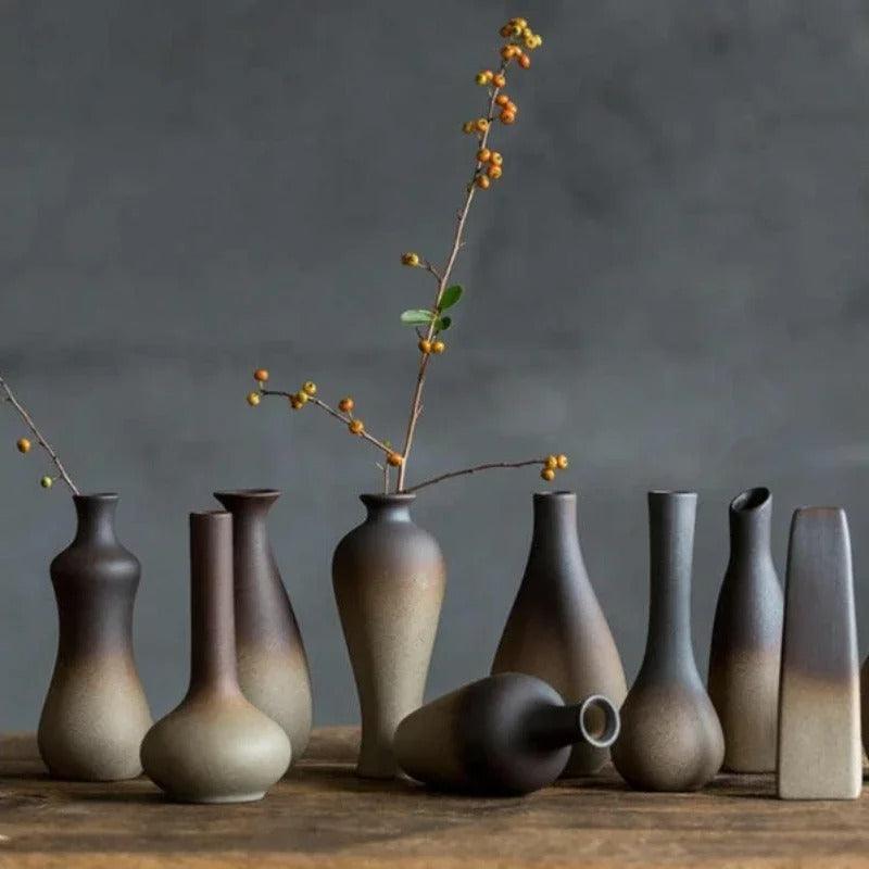 Earth-Tone Ceramic Bud Vase