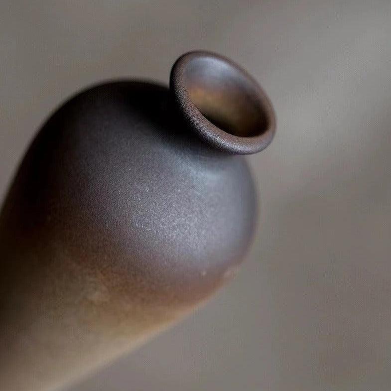 Earth-Tone Ceramic Bud Vase