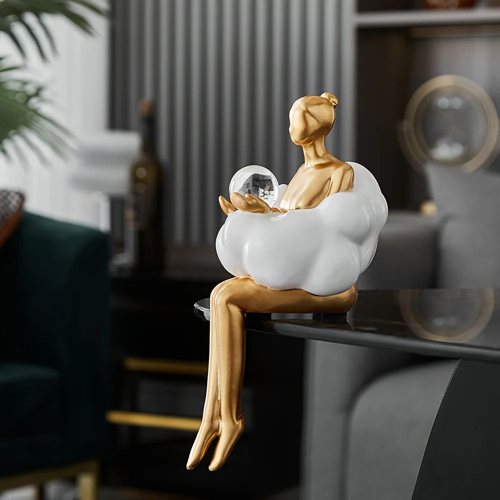 Reading Woman on Cloud Sculpture