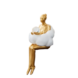 Reading Woman on Cloud Sculpture