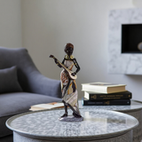 African Woman Musician Sculptures