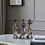 African Woman Musician Sculptures