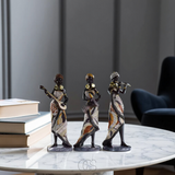 African Woman Musician Sculptures