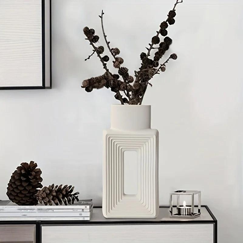 Square Relief Donut Vase