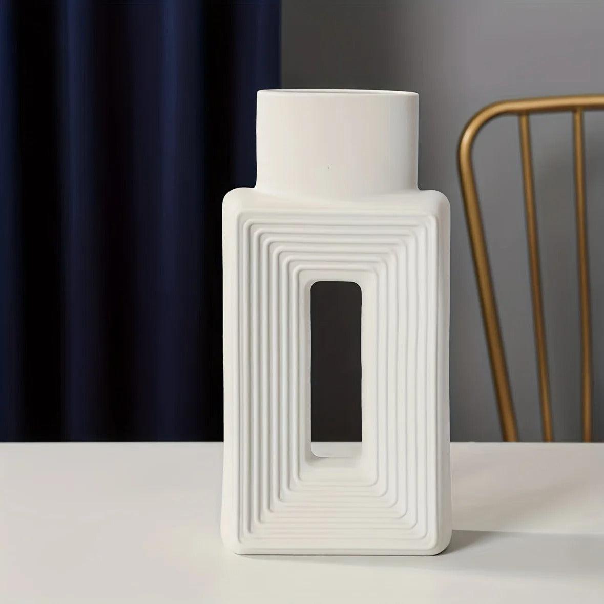 Square Relief Donut Vase