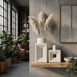 Square Relief Donut Vase