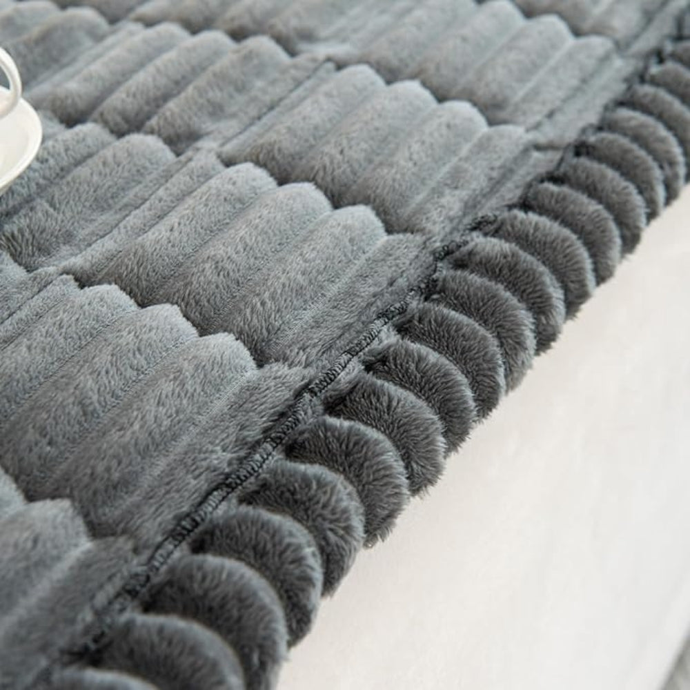 Soft Plush Ruffled-Edge Couch Throw