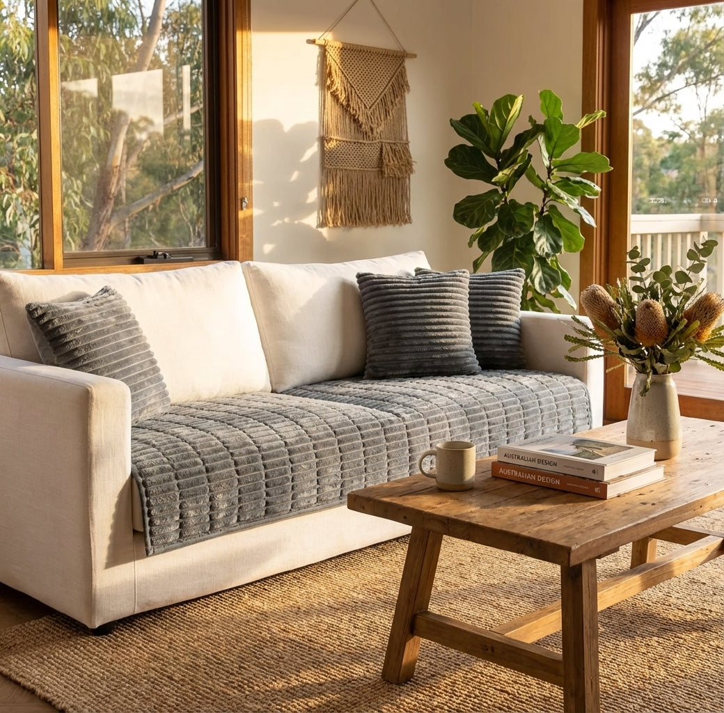 Soft Plush Ruffled-Edge Couch Throw