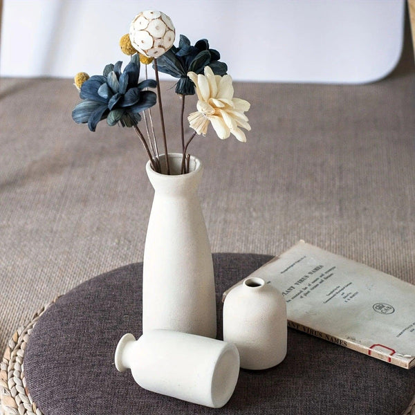 Speckled Ceramic Vase Trio