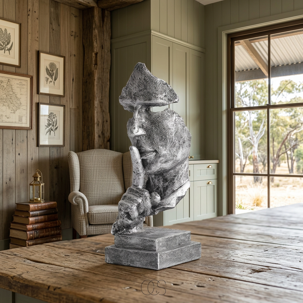 ‘Silence Is Golden’ Abstract Face Sculpture