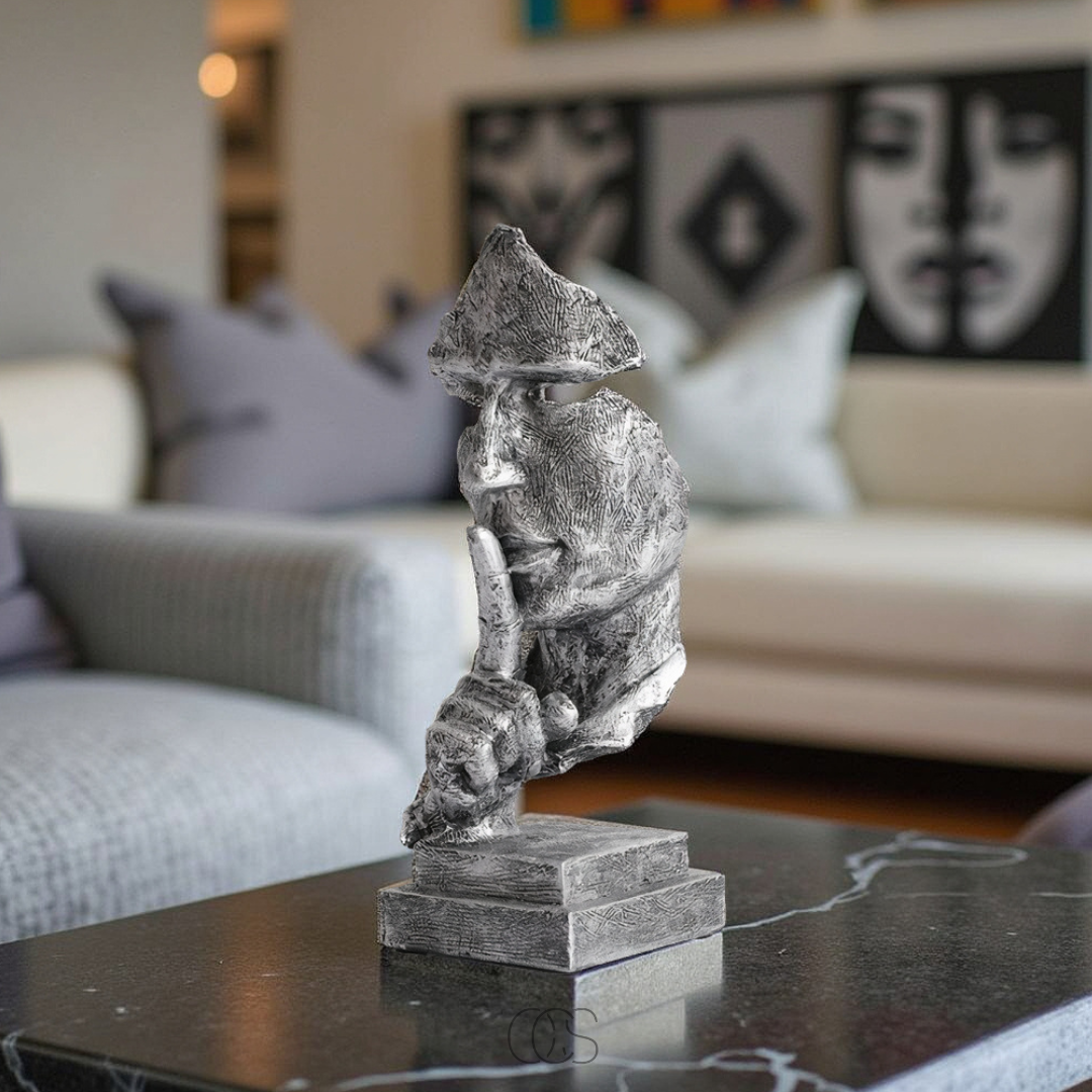‘Silence Is Golden’ Abstract Face Sculpture