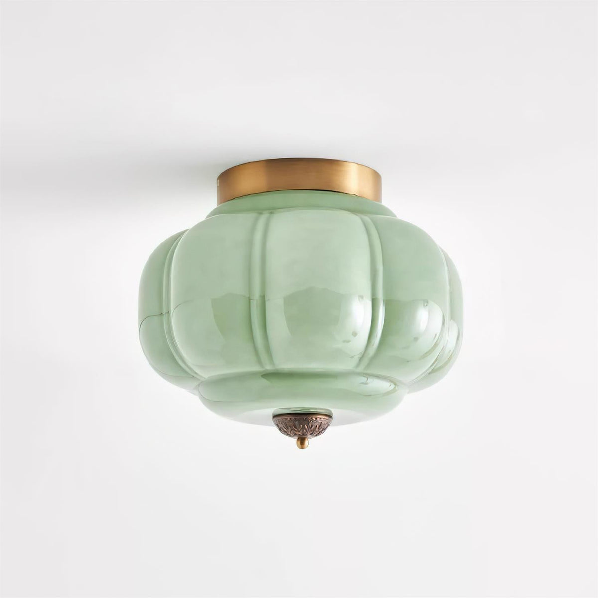 Elyra Green Glass Ceiling Lamp